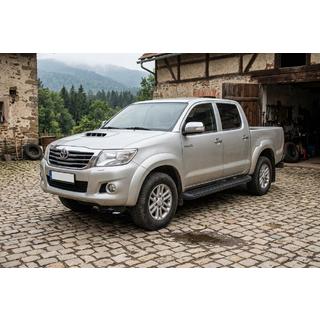 Stranski pragovi Tayga Black (2 kosa, aluminij) Toyota Hilux 2006–2015 fotografija 1