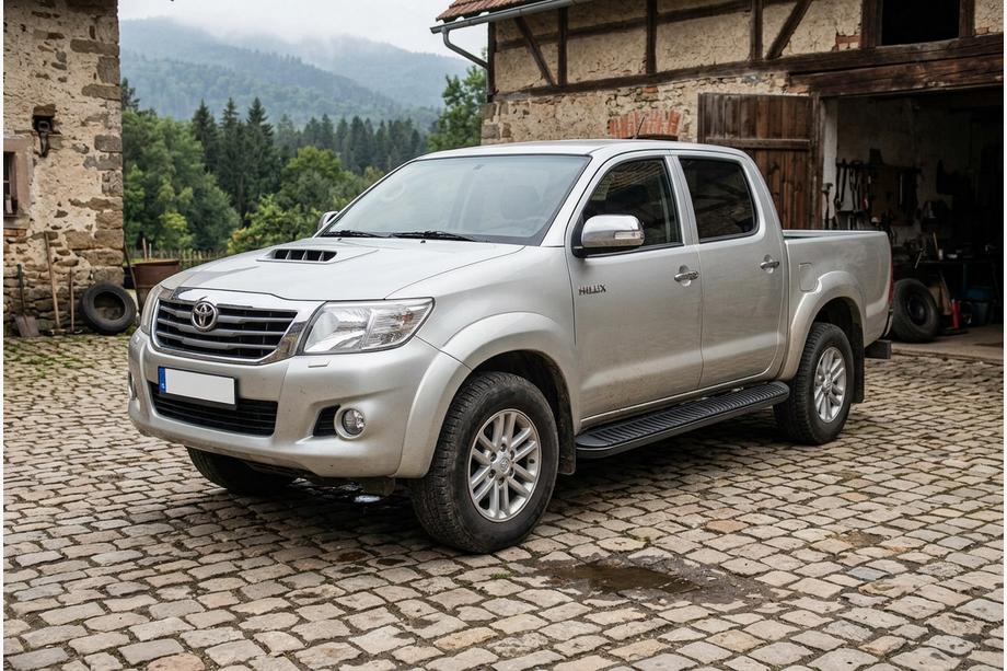Toyota Hilux 2006–2015 Stranski pragovi Tayga Black (2 kosa, aluminij) Image