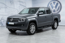 Volkswagen Amarok 2010–2022 Stranski pragovi Tayga Black (2 kosa, aluminij) fotografija 1