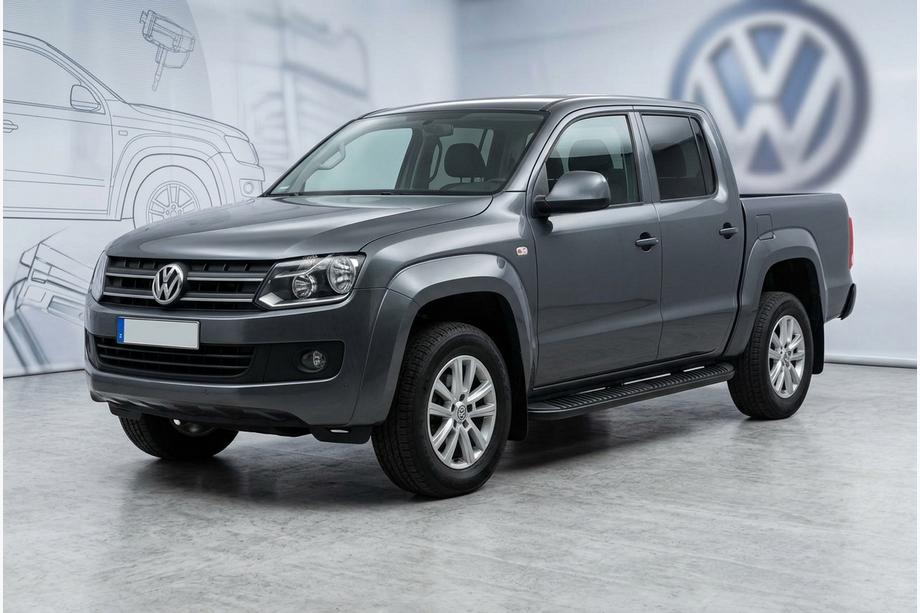Volkswagen Amarok 2010–2022 Stranski pragovi Tayga Black (2 kosa, aluminij) Image