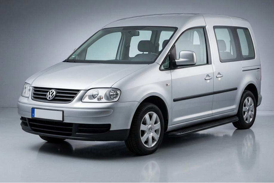 Volkswagen Caddy 2004–2010 Stranski pragovi Tayga Black (2 kosa, aluminij) Image