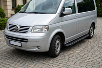 Volkswagen T5 Transporter 2003–2010 Stranski pragovi Tayga Black (2 kosa, aluminij) fotografija 1