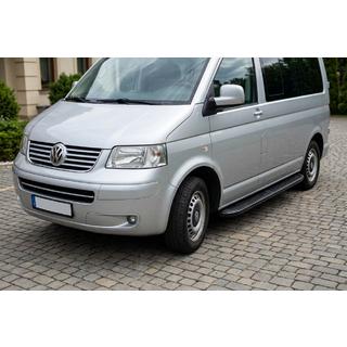 Stranski pragovi Tayga Black (2 kosa, aluminij) Volkswagen T5 Transporter 2003–2010 fotografija 1