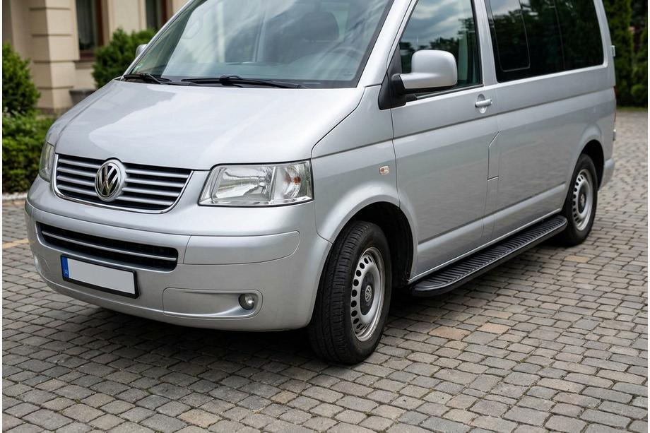 Volkswagen T5 Transporter 2003–2010 Stranski pragovi Tayga Black (2 kosa, aluminij) Image