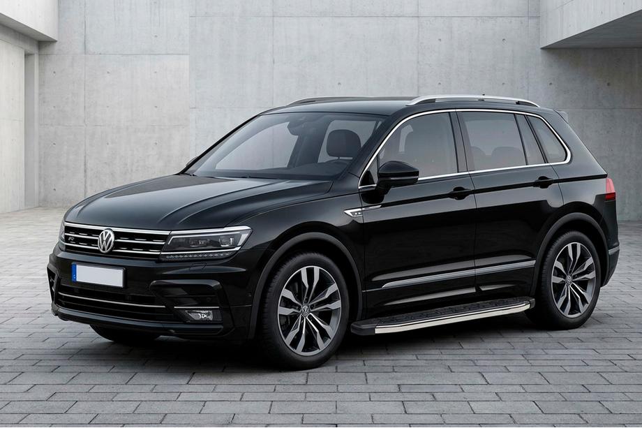 Volkswagen Tiguan 2016–2023 Stranske stopnice BlackLine (2 kos, aluminij) Image