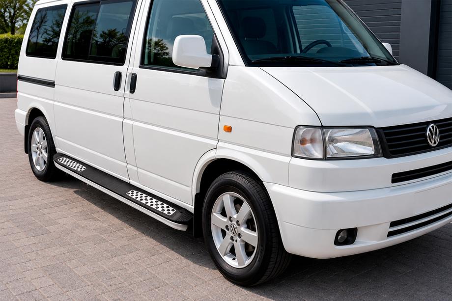 Volkswagen T4 Transporter 1990–2003 Bočne stopnice Tayga V2 (2 kosa, aluminij) Samo za kratko medosno razdaljo Image