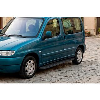 Stranski pragovi Tayga Black (2 kosa, aluminij) Peugeot Partner 1996–2008 fotografija 1