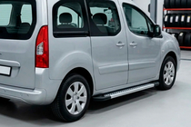 Peugeot Partner Tepee 2008–2018 Bočne stopnice New Vision Grey (2 kos, aluminij) fotografija 1