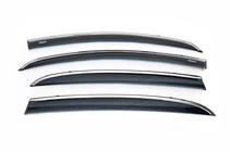 Opel Corsa D 2007–2014 Vetrni deflektorji oken s kromirano letvico (4 kos, Niken) fotografija 2