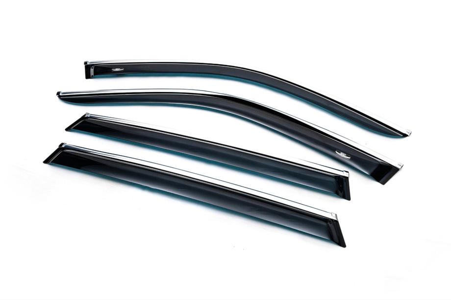 BMW X5 E70 2007–2013 Vetrni deflektorji oken s kromiranim okrasnim trakom (4 kosi, HIC) Fotografija 2