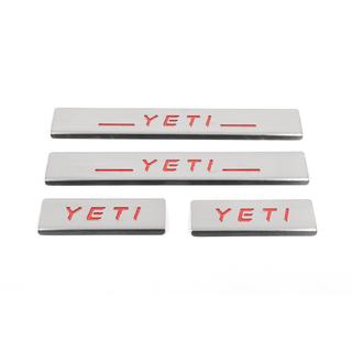 Nerjaveče obloge pragov Carmos V2-RED (4 kosi) Skoda Yeti 2009–2017 fotografija 1