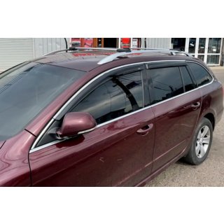 Deflektorji oken s kromirano letvico SW (4 kosi, HIC) Skoda Superb 2009–2015 fotografija 2
