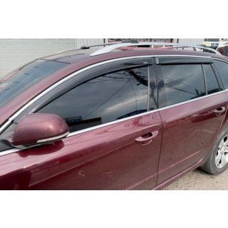 Deflektorji oken s kromirano letvico SW (4 kosi, HIC) Skoda Superb 2009–2015 fotografija 1