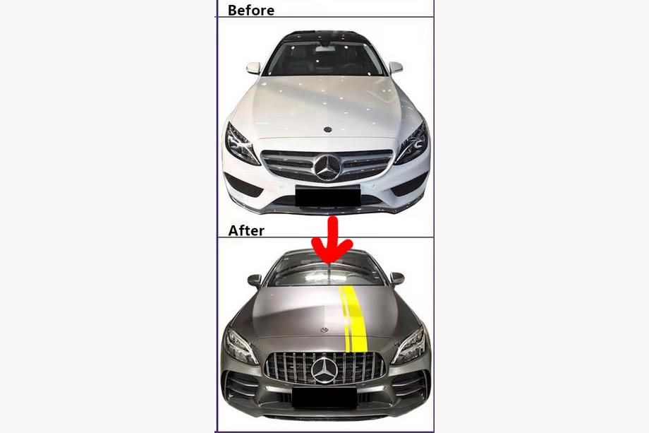 Mercedes C-class W205 2014–2021 Komplet bodykita s polnim zadnjim odbijačem (dizajn Black Mamba C63GT) Fotografija 10