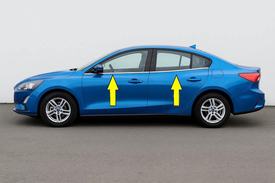 Ford Focus IV 2018– OmsaLine HB, SD spodnje obrobe stekel, nerjaveče jeklo (4 kosi) Image