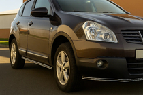 Nissan Qashqai 2010–2014 Dvojne bočne cevi (2 kosa, nerjaveče jeklo) fotografija 1