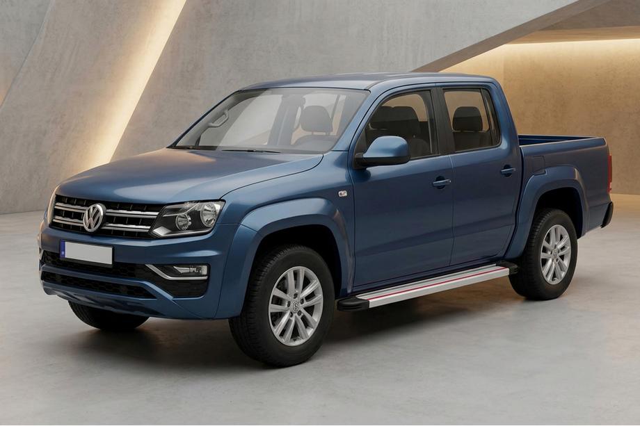Volkswagen Amarok 2010–2022 Bočne stopnice Maya Red-Grey (2 kos, aluminij) Fotografija 1