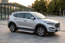 Hyundai Tucson TL 2016–2021 Bočne stopnice Maya Red-Grey (2 kos, aluminij) fotografija 1