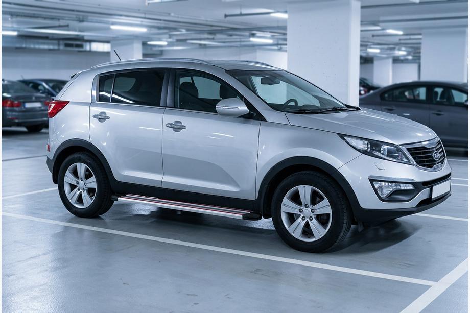 Kia Sportage 2010–2015 Bočne stopnice Maya Red-Grey (2 kos, aluminij) Image