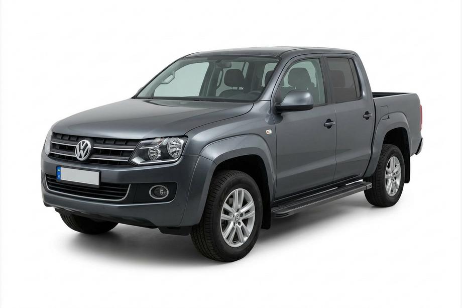 Volkswagen Amarok 2010–2022 Stranske stopnice Maya V1 Black (2 kosa, aluminij) Fotografija 1