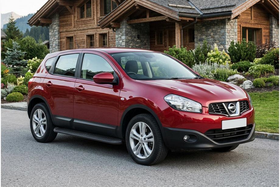 Nissan Qashqai 2010–2014 Stranski pragovi Tayga Black (2 kos, aluminij) Image