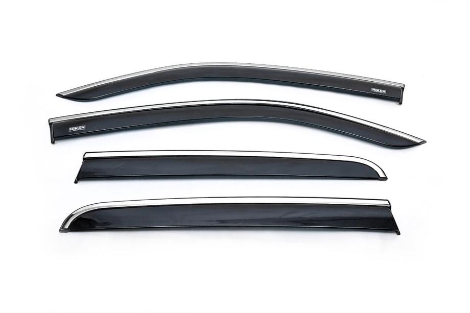 Volkswagen Amarok 2010–2022 Vetrni deflektorji oken s kromirano letvico (4 kos, Niken) Fotografija 7