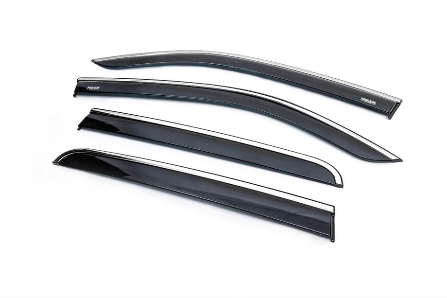 Volkswagen Amarok 2010–2022 Vetrni deflektorji oken s kromirano letvico (4 kos, Niken) Fotografija 8