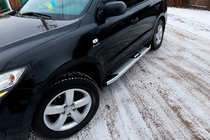 Hyundai Santa Fe 2 2006–2012 Mevsim Grey bočne stopnice (2 kos, aluminij) fotografija 1