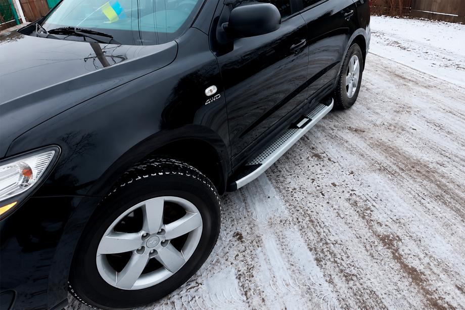 Hyundai Santa Fe 2 2006–2012 Mevsim Grey bočne stopnice (2 kos, aluminij) Image