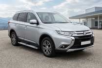 Mitsubishi Outlander 2012–2021 Mevsim Grey bočne stopnice (2 kos, aluminij) fotografija 1