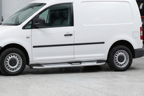 Volkswagen Caddy 2010–2015 Mevsim Grey bočne stopnice (2 kos, aluminij) Maxi medosna razdalja fotografija 1