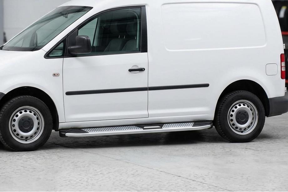 Volkswagen Caddy 2010–2015 Mevsim Grey bočne stopnice (2 kos, aluminij) Maxi medosna razdalja Image