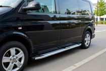 Volkswagen T5 2010–2015 Mevsim Grey bočne stopnice (2 kos, aluminij) Dolga medosna razdalja fotografija 1