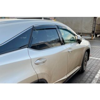 Vetrni deflektorji oken s krom letvijo LONG (4 kos, HIC) Lexus RX 2016–2022 fotografija 2