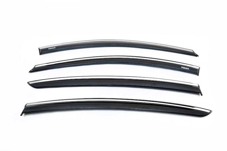 Renault Fluence 2009–2016 Vetrni deflektorji za stekla s kromom (4 kos, Niken Chrome) Fotografija 2