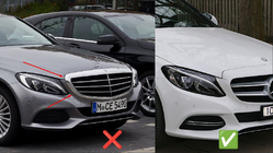 Mercedes C-class W205 2014–2021 Sprednja maska v C63-design (za Avantgarde/AMG-Line/C43 AMG) 2014-2018, s kamero fotografija 4