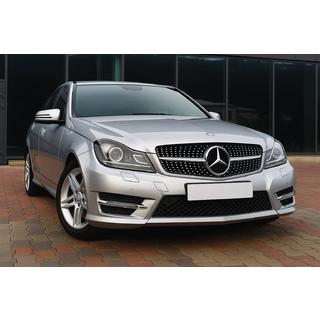 Sprednja maska hladilnika Diamond Silver Mercedes razred C W204 2007–2015 fotografija 1