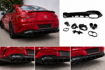 Mercedes CLA C118 2019– Zadnji difuzor z izpušnimi zaključki (CLA45 dizajn) fotografija 1