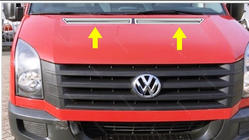 Volkswagen Crafter 2006–2016 Okrasna letev za pokrov motorja (2 kosa, nerjavno jeklo) fotografija 1