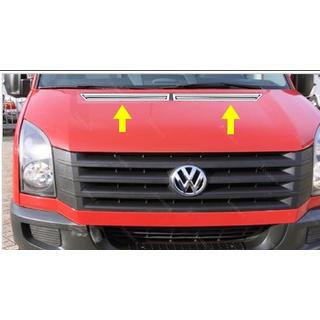 Okrasna letev za pokrov motorja (2 kosa, nerjavno jeklo) Volkswagen Crafter 2006–2016 fotografija 1