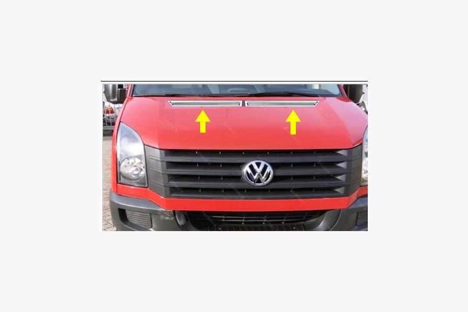 Volkswagen Crafter 2006–2016 Okrasna letev za pokrov motorja (2 kosa, nerjavno jeklo) Image