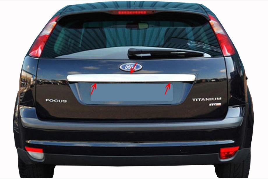 Ford Focus II 2005–2008 Okrasna letev pokrova prtljažnika (SW, nerjaveče jeklo) OmsaLine - italijansko nerjavno jeklo Fotografija 5