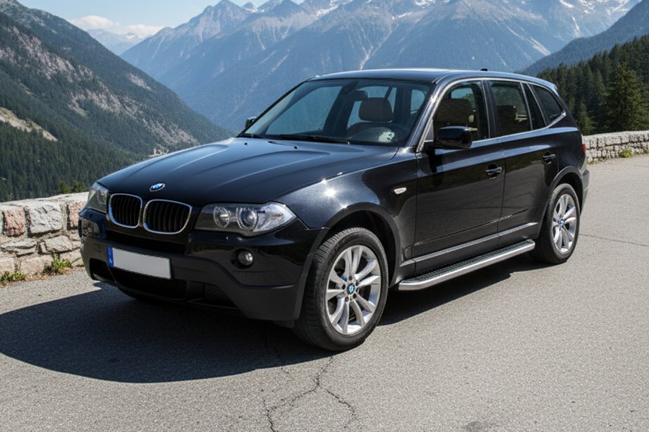BMW X3 E83 2003–2010 Stranski pragovi Tayga Grey (2 kosa, aluminij) Image