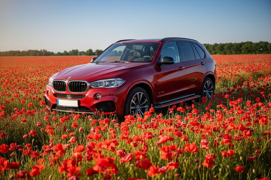 BMW X5 F15 2013–2018 Bočne stopnice Maya Red (2 kos, aluminij) Fotografija 1