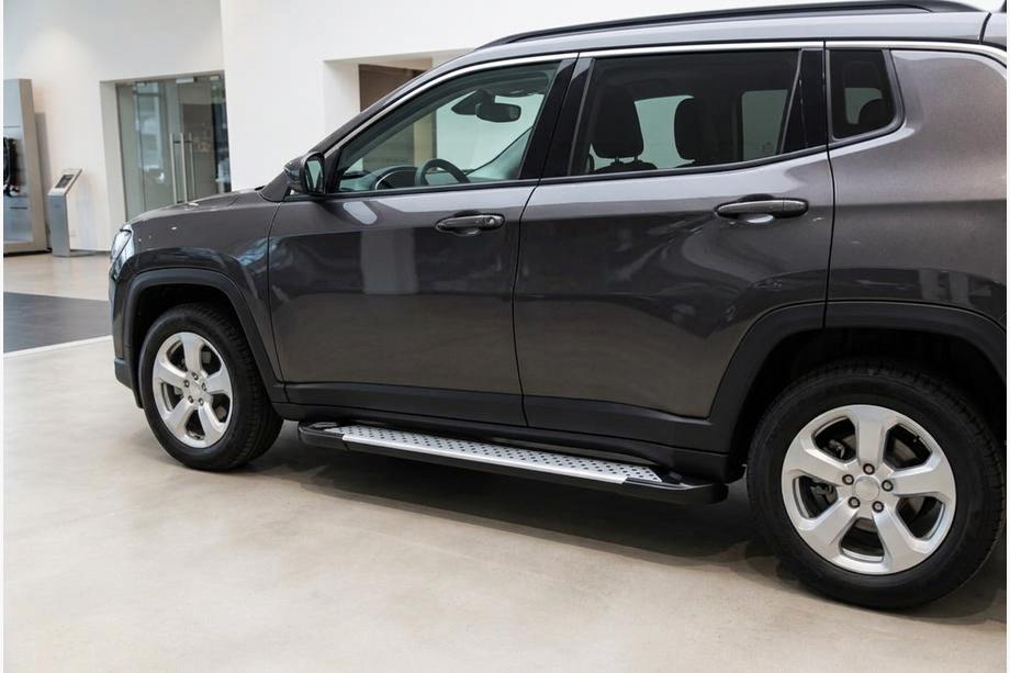 Jeep Compass 2016– Stranske stopnice Allmond Grey (2 kosa, aluminij) Image