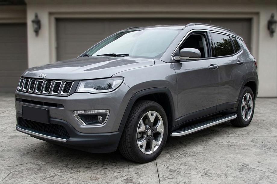 Jeep Compass 2016– Stranski pragovi Tayga Grey (2 kosa, aluminij) Image