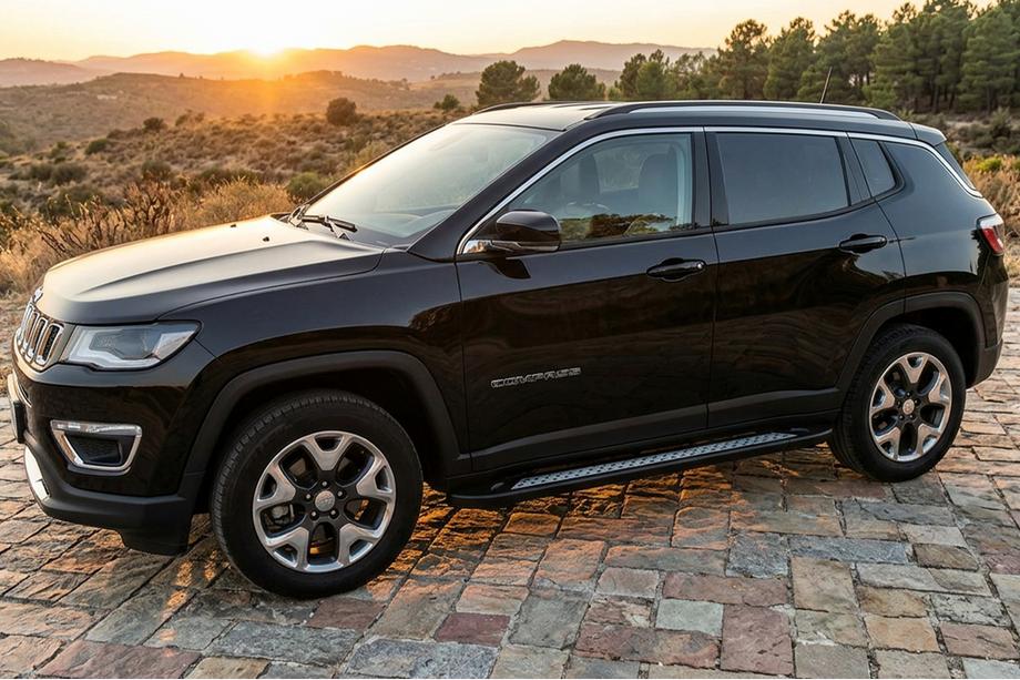 Jeep Compass 2016– Stranske stopnice Vision New Black (2 kos, aluminij) Image