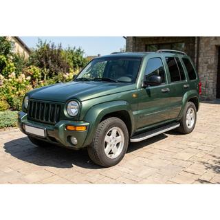 Stranski pragovi Tayga Grey (2 kosa, aluminij) Jeep Cherokee/Liberty 2002–2007 fotografija 1