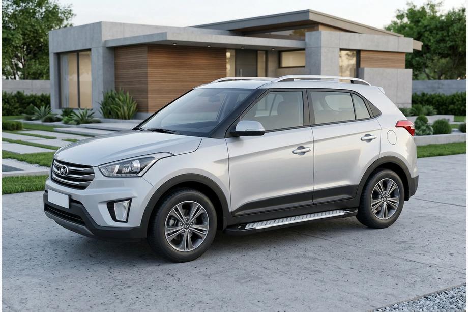 Hyundai Creta 2014–2020 Stranske stopnice Allmond Grey (2 kosa, aluminij) Image