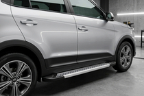Hyundai Creta 2014–2020 Stranske stopnice Vision New Grey (2 kos, aluminij) fotografija 1